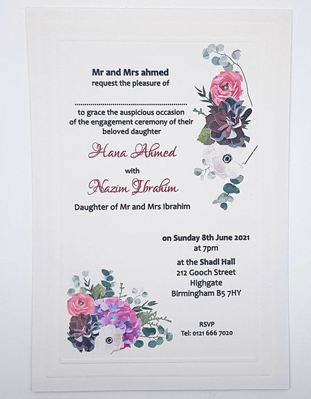 Panache 718 - 104 Floral embossed Invitation