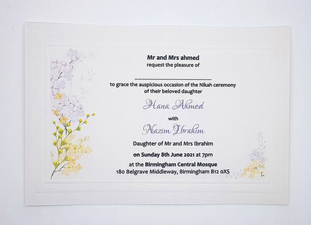 Panache 718 - 105 Floral embossed Invitation