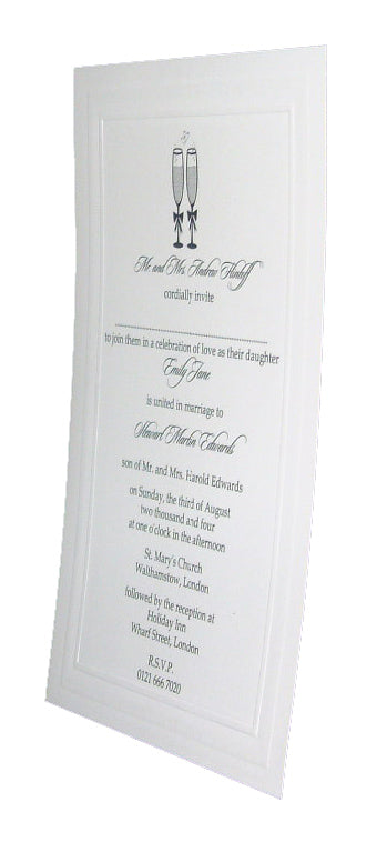 Panache 718 simply elegant off-white embossed border party announcements