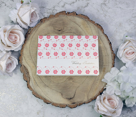 7410 deep pink pearlescent floral wedding invitation with gold foil