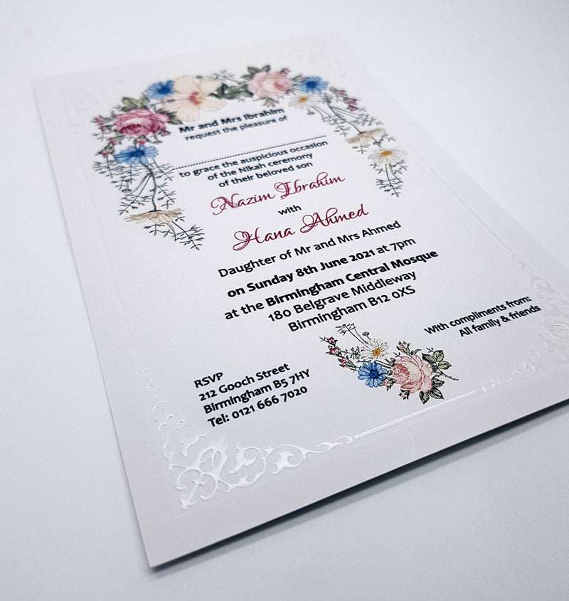 Panache 832 Floral embossed Invitation