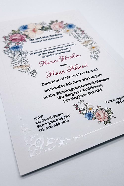 Load image into Gallery viewer, Panache 832 Floral embossed Invitation
