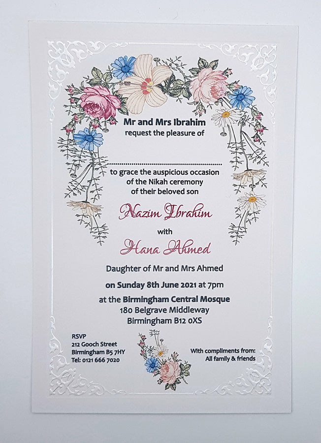 Panache 832 Floral embossed Invitation