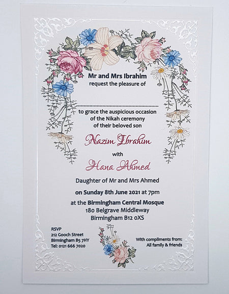Panache 832 Floral embossed Invitation
