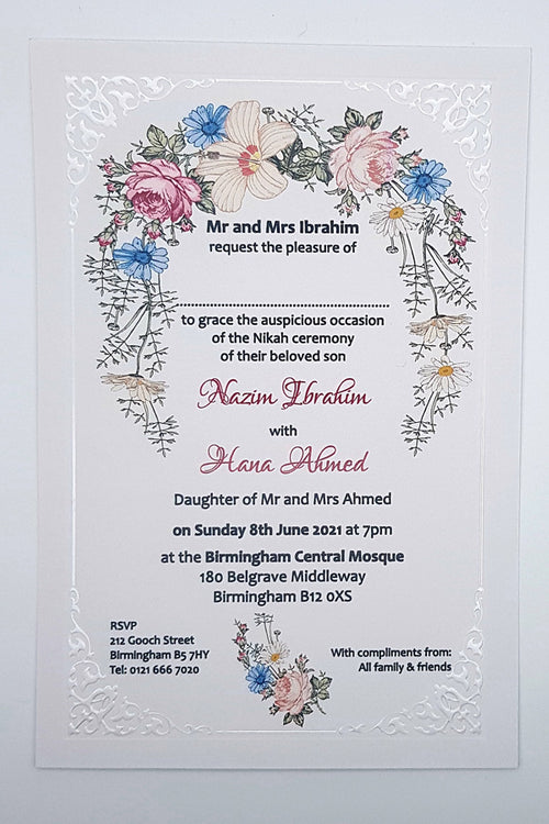 Load image into Gallery viewer, Panache 832 Floral embossed Invitation
