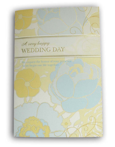 Pastel watercolour flowers Wedding Day Invitations 8551