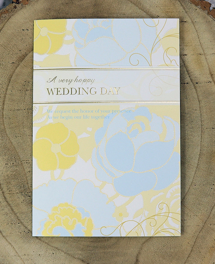 Pastel watercolour flowers Wedding Day Invitations 8551