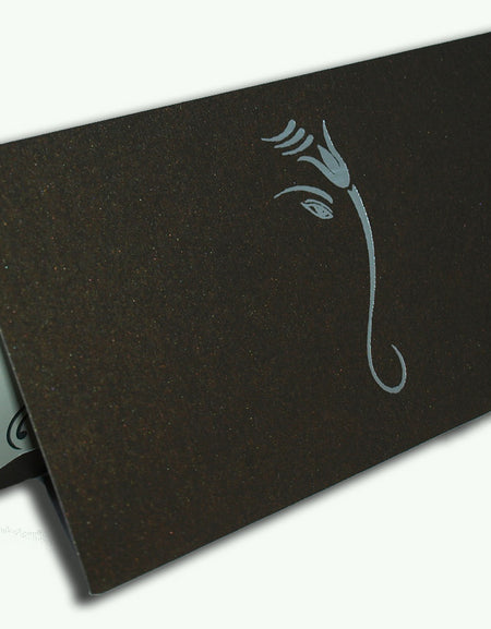 Brown & Silver Ganesh Invitation
