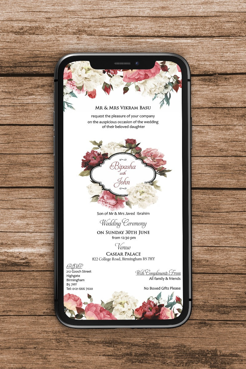 Floral Paperless Digital Invitation 877
