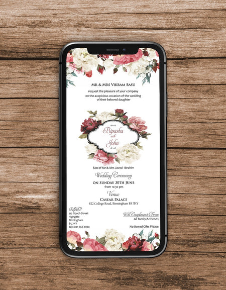 Floral Paperless Digital WhatsApp Invitation 877