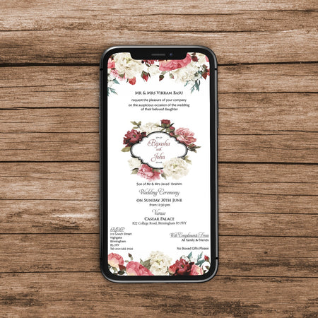 Floral Paperless Digital WhatsApp Invitation 877