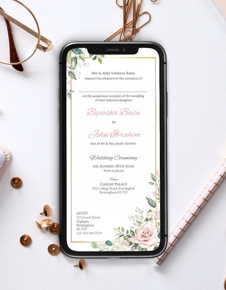 Floral Paperless Digital Invitation 891