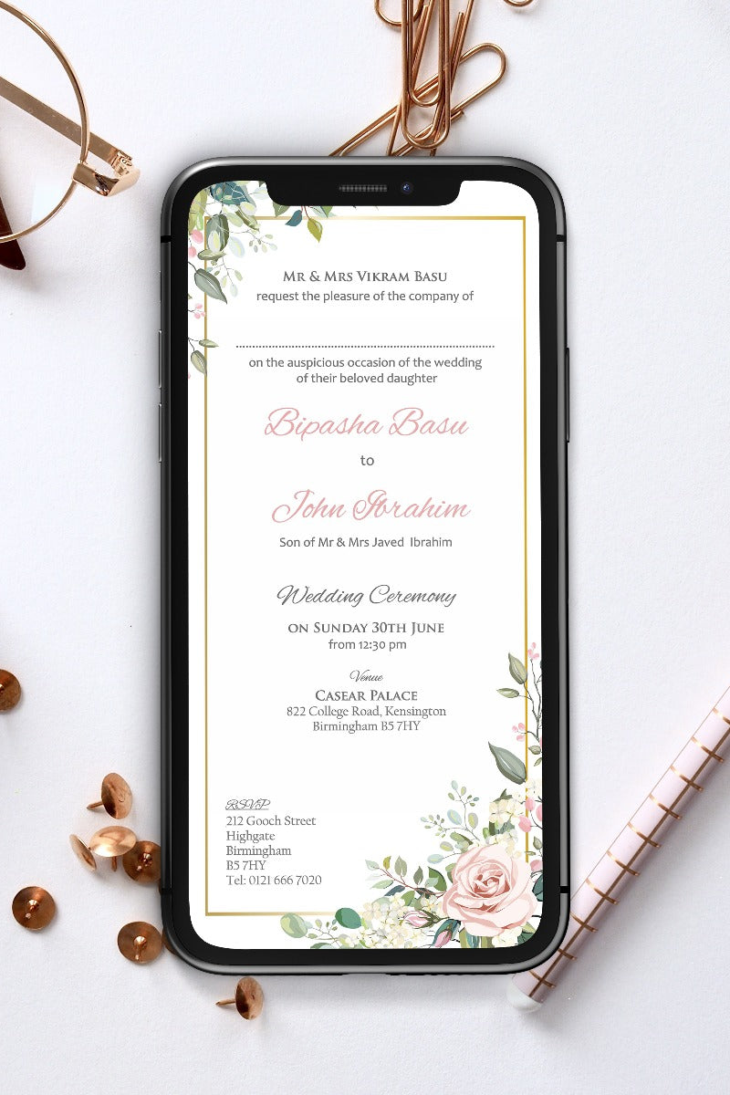 Floral Paperless Digital Invitation 891