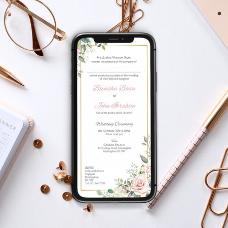 Floral Paperless Digital Invitation 891