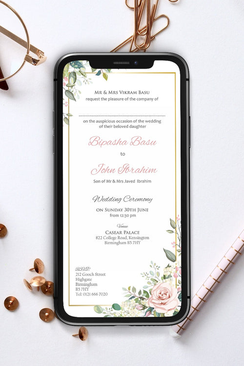 Load image into Gallery viewer, Floral Paperless Digital Invitation 891
