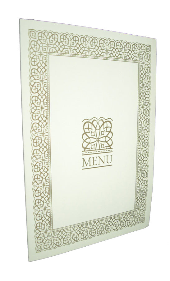 ABC 497 Cream and Gold border party table menu