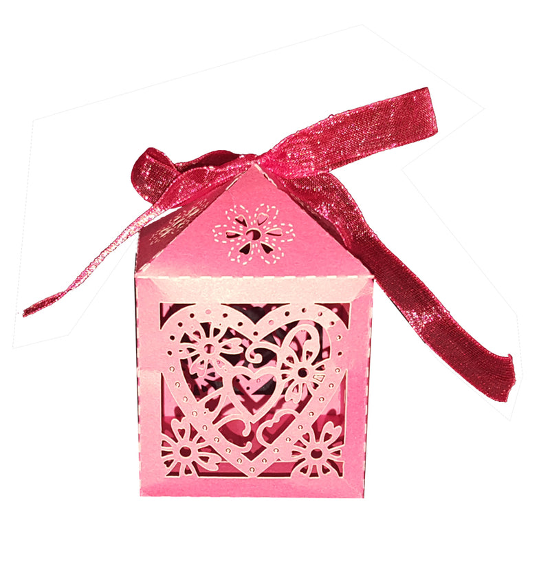 LC 002 Red Cube Heart Favour Box