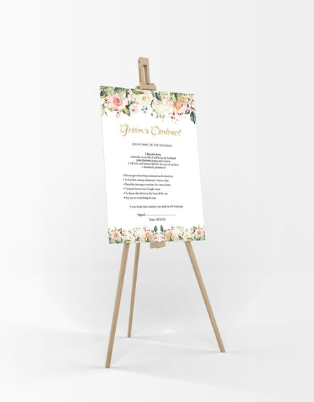 985 - A1 Groom’s Contract Poster for Wedding