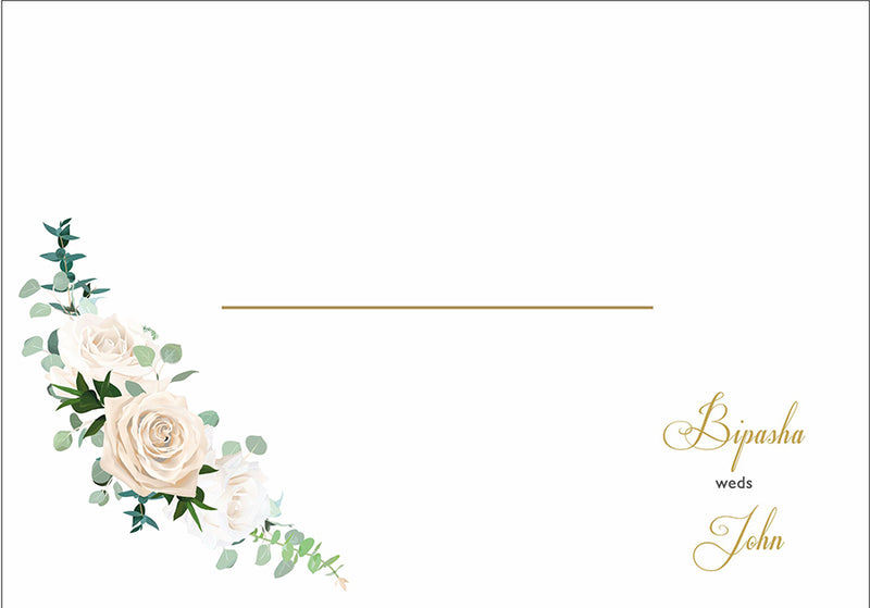 Custom cream C5 envelope with bride and groom names and floral motif