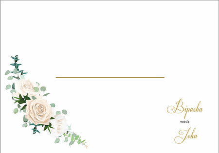 Custom cream C5 envelope with bride and groom names and floral motif