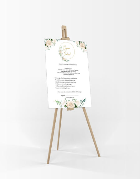 990 - A1 Groom’s Contract Poster for Wedding