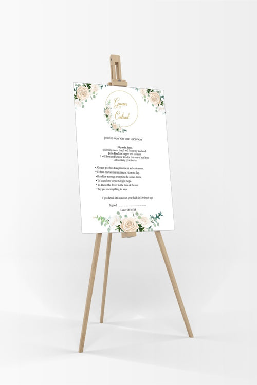 Load image into Gallery viewer, 990 - A1 Groom’s Contract Poster for Wedding
