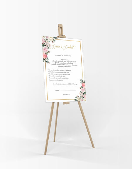 991 - A1 Groom’s Contract Poster for Wedding