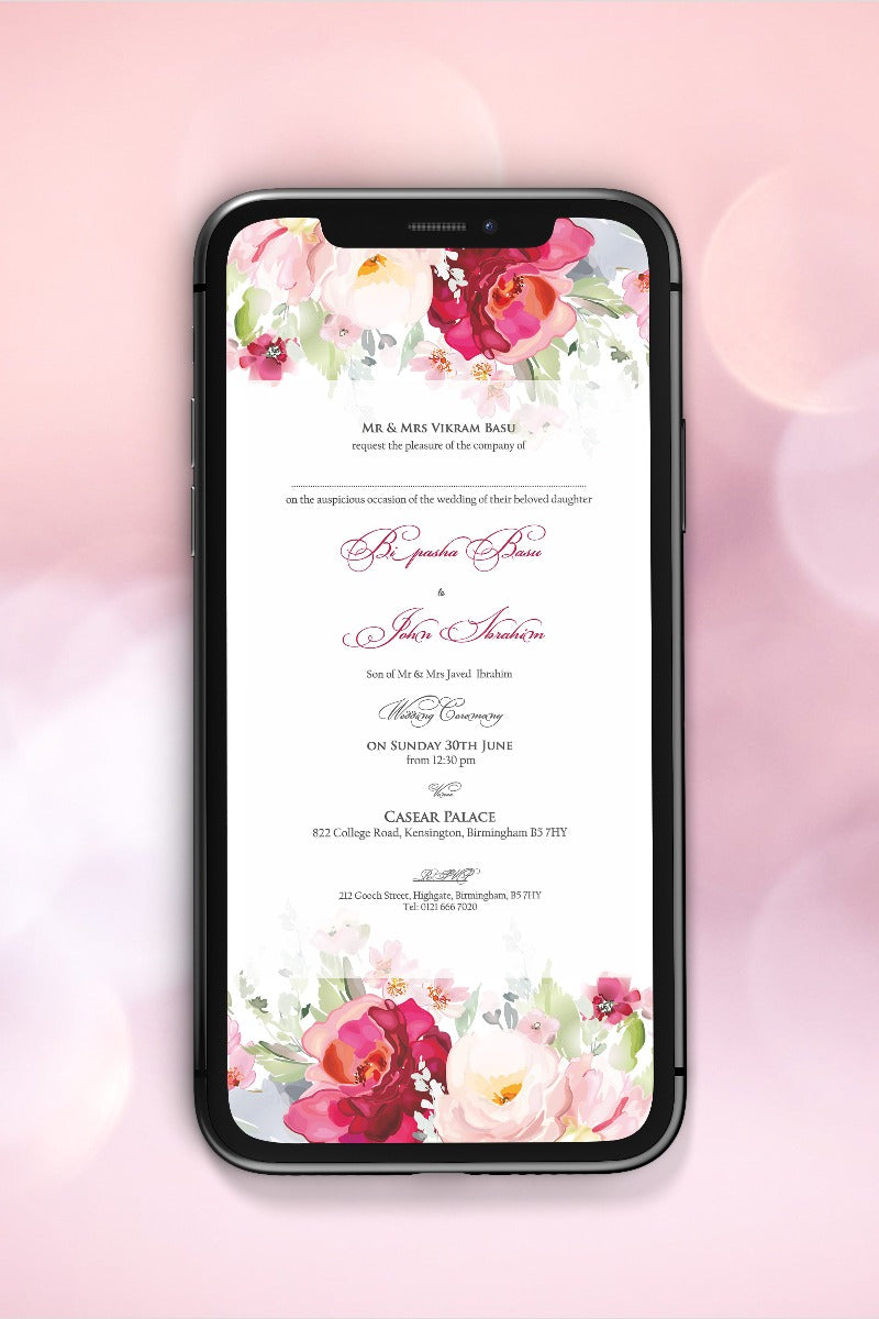 Floral Paperless Digital Invitation 996