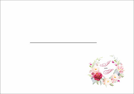 Elegant A5 size envelope with ivory, pink, and white flowers

