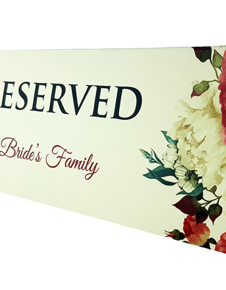 Red and white peonies with green leaves water colour floral reserved table place card from shaadi cards Birmingham