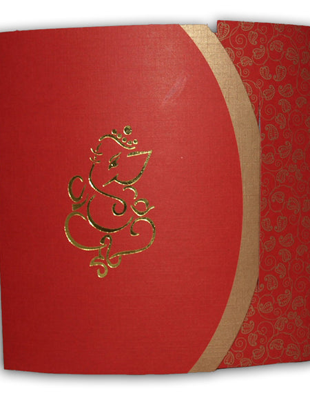 ABC 414H Red Hindu Wedding Invitations Card ABC 414H