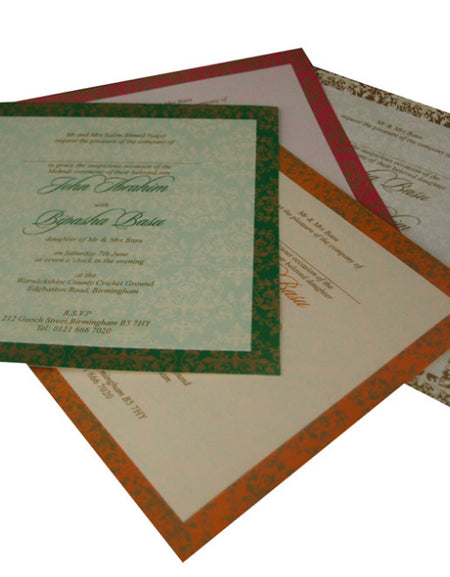 Personalised Pocket Traditional Indian wedding Invitation Card ABC 803
