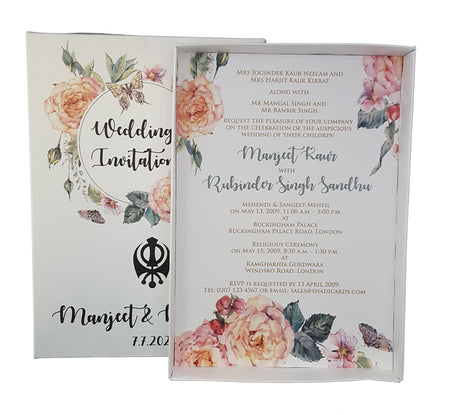 ABC 861 Sikh Personalised Box Invitation