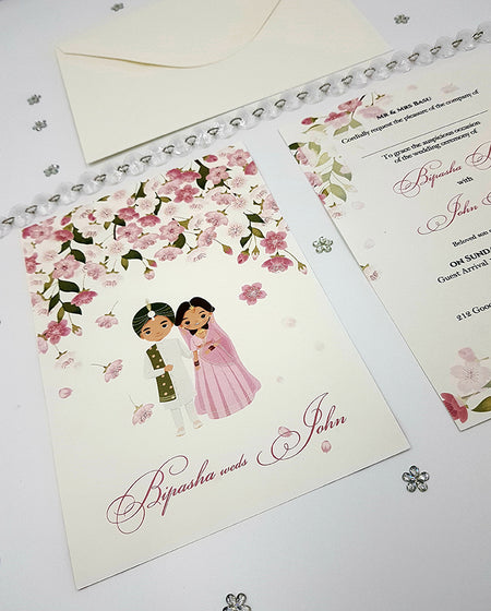 ABC 1054 caricature Floral A5 Invitation