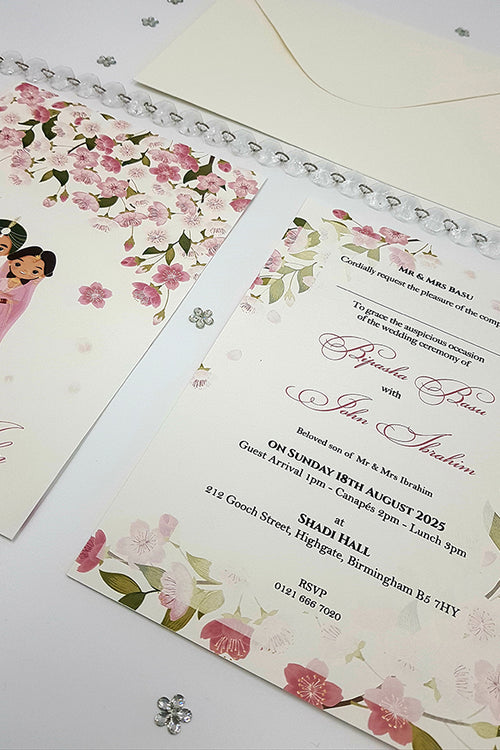 Load image into Gallery viewer, ABC 1054 caricature Floral A5 Invitation
