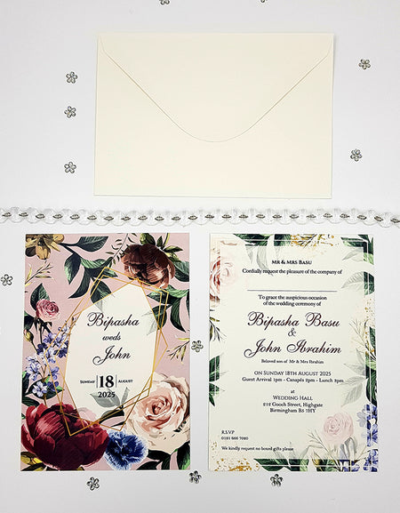 ABC 1055 Floral A5 Invitation