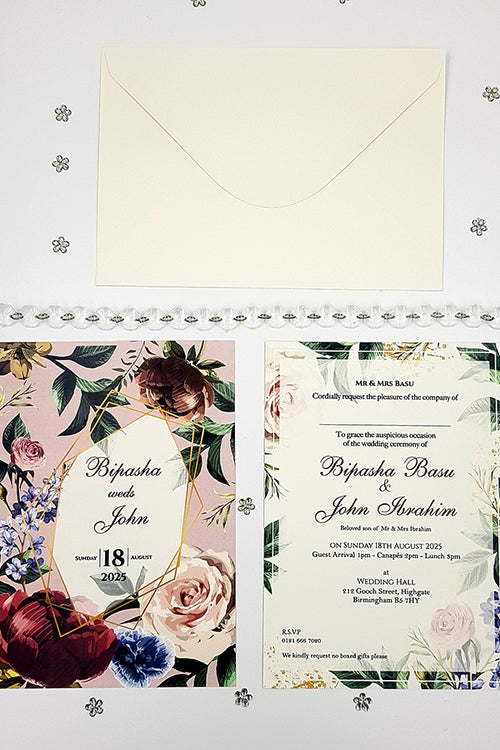 Load image into Gallery viewer, ABC 1055 Floral A5 Invitation
