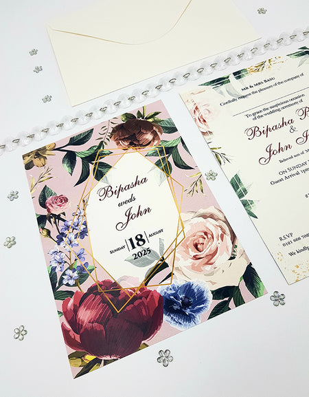 ABC 1055 Floral A5 Invitation