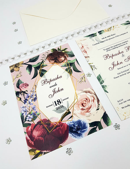 ABC 1055 Floral A5 Invitation