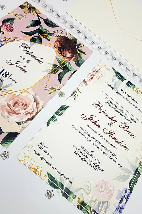 Load image into Gallery viewer, ABC 1055 Floral A5 Invitation
