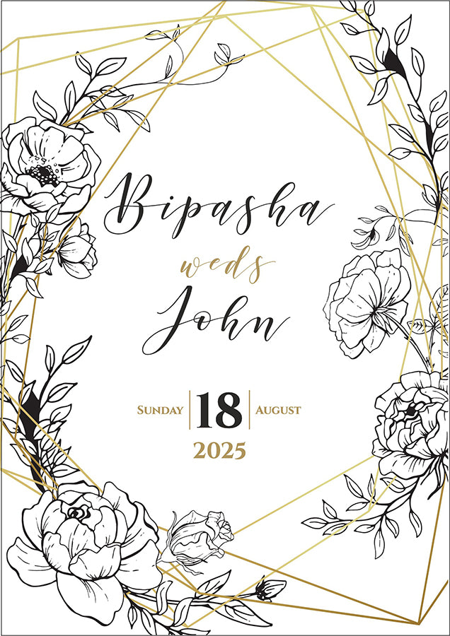 ABC 1058 Floral A5 Invitation