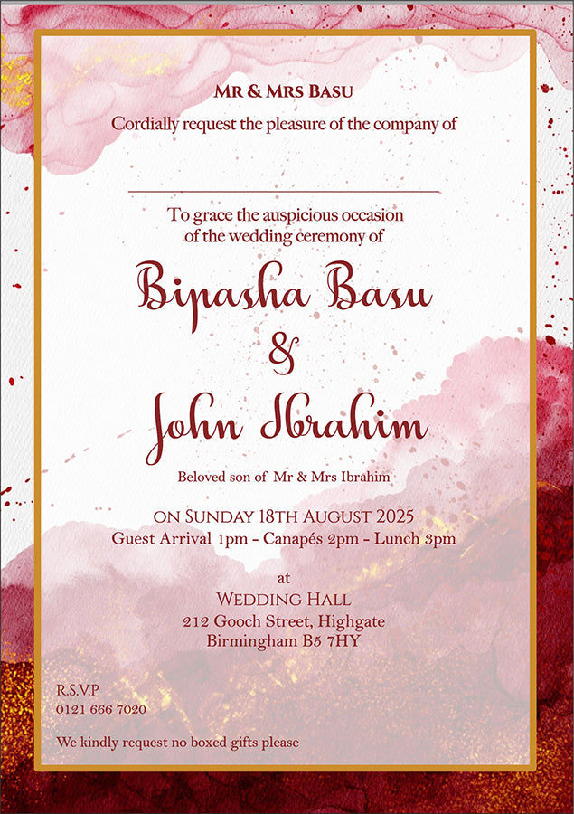 ABC 1061 A5 Printed Invitation