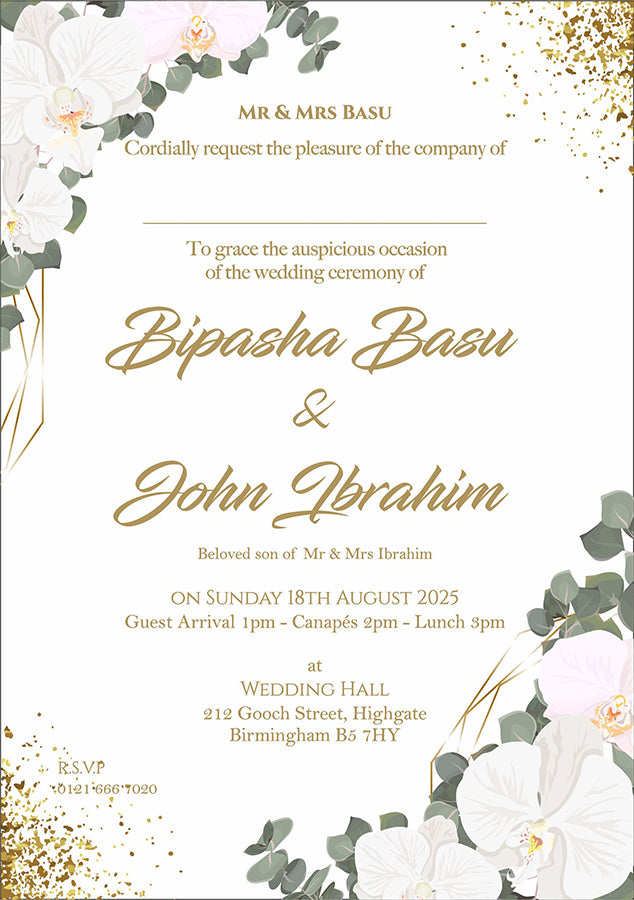 ABC 1062 A5 FLoral Invitation