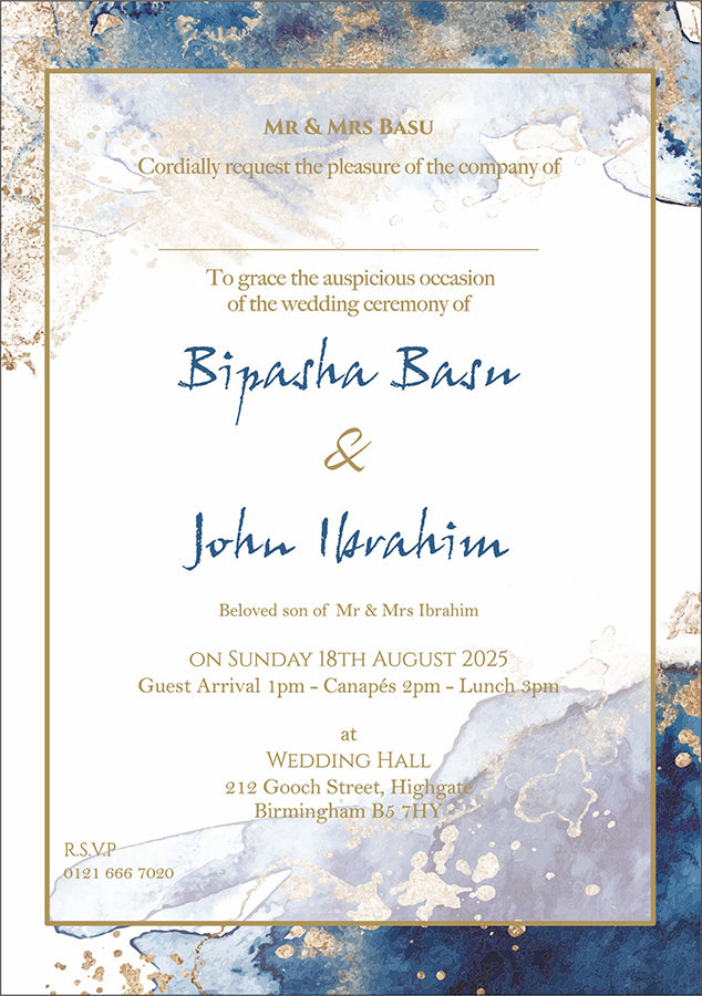 ABC 1063 A5 Marble Effect Invitation