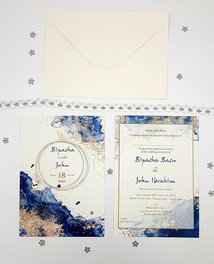 ABC 1063 A5 Marble Effect Invitation