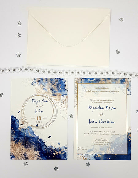 ABC 1063 A5 Marble Effect Invitation