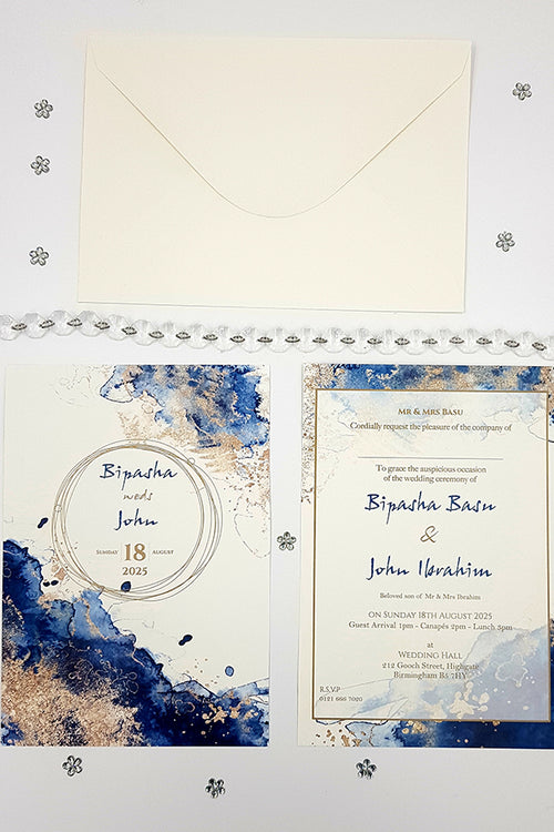 Load image into Gallery viewer, ABC 1063 A5 Marble Effect Invitation
