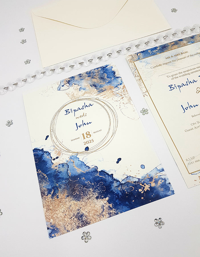 ABC 1063 A5 Marble Effect Invitation