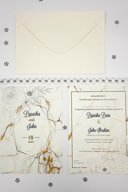 Load image into Gallery viewer, ABC 1064 A5 Marble Effect Invitation
