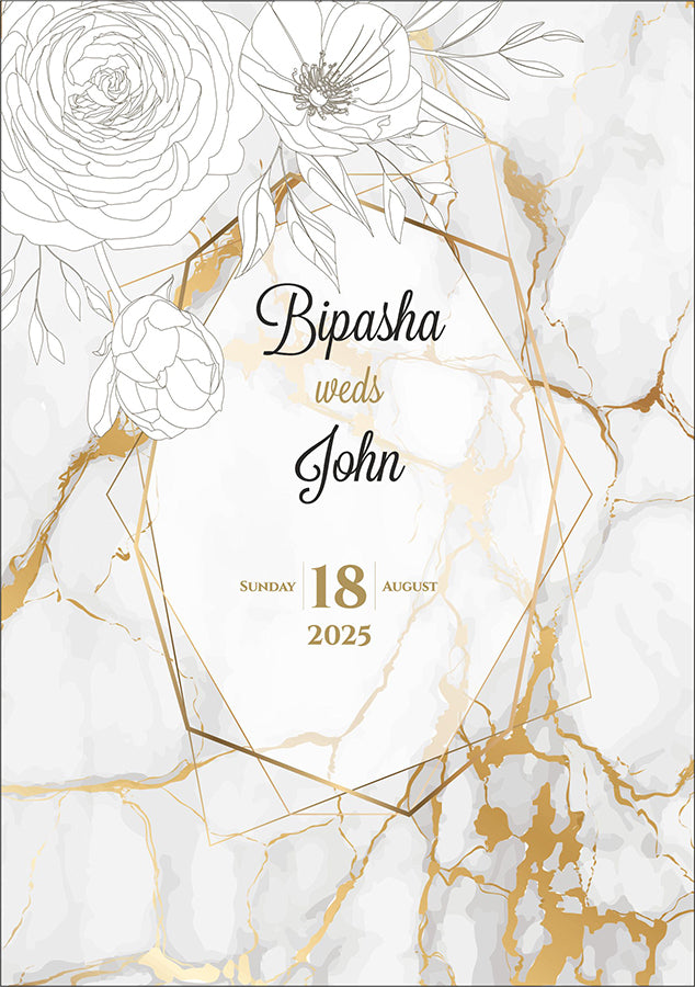 ABC 1064 A5 Marble Effect Invitation